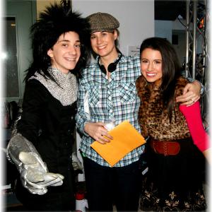 Austin on set of Debra! with Alana and Alicia