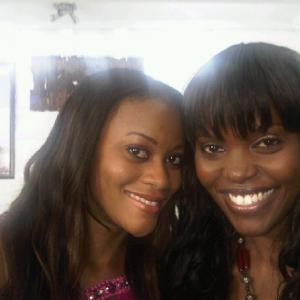 With Damilola Adegbite while shooting Tinsel Soap in Nigeria