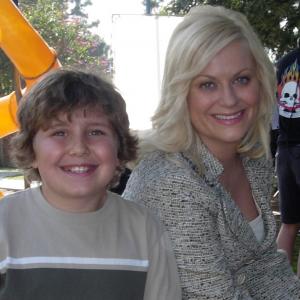 Bryce Hurless & Amy Poehler on the set of Parks & Recreation