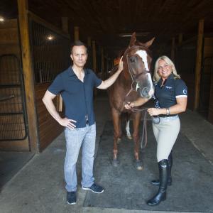 Mark Lund with Jamie Blash in the August 6 2015 edition of Worcester Magazine Blash who runs Four Winds Farm in Oxford MA played a horse trainer in Justice Is Mind Four Winds was also used as a location for the film
