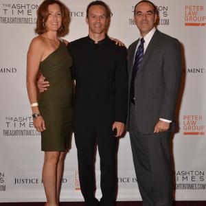 At the world premiere of Justice Is Mind on August 18, 2013 in Albany, NY at The Palace Theatre. Executive producer Mary Wenninger (l), director Mark Lund (c) and executive producer Stefan Knieling.