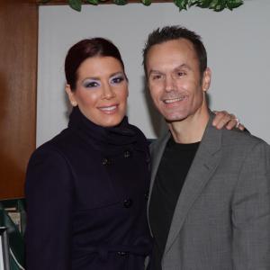 Mark Lund at the world premiere of Justice Is Mind: Evidence with makeup artist Monique Mercogliano-Battista.