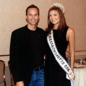 Mark Lund with Miss Massachusetts Jacqueline Bruno at a taping of Hollywood New England