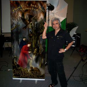 Boris Acosta at studio in Burbank during filming of one of several Dante's Inferno films.