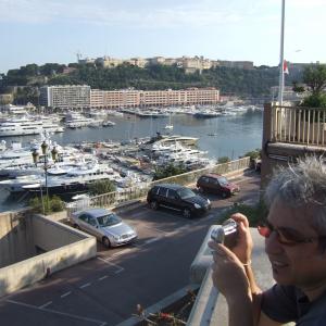 Boris Acosta photographing in Monaco, Europe.