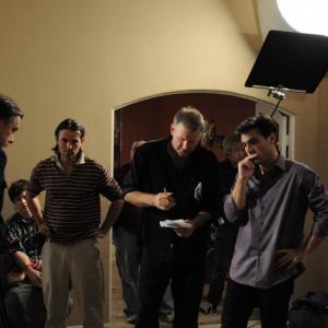Charles Evered directing on the set of A Thousand Cuts