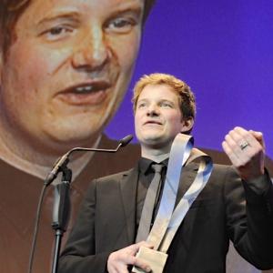 Martin Busker at film award Max-Ophüls-Preis with the award for best film of middle length.