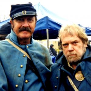 Tom Thompson and Kevin Conway on the set of Gods and Generals