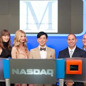 Malan Breton, Ashley Shaw, Colleen Koltick, Malan Breton and CAre and Share India ring closing bell NASDAQ