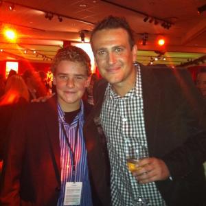 Justin at the Muppet premier with Jason Segel