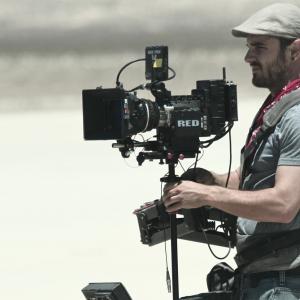David Conley operating a Steadicam Flyer on the set of Bounty Killer