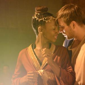 Jamie Ann Burke as Guinevere and Sam Flemming as Lancelot in Theatrum Elysium San Pedro Rep's 