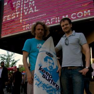 Benjamin Quabeck and Björn Richie Lob in New York at the Tribeca Film Festival.