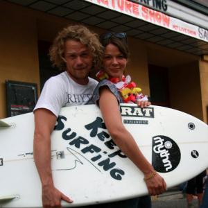 Jessica SchwarzPerfume The Door Off Beat and Bjoern Richie Lob at the Premiere of Keep Surfing in Berlin