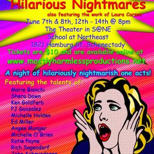 Poster for Hilarious Nightmares, featuring 9 plays by Daniel Guyton