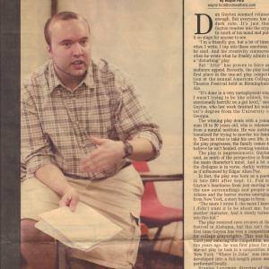 Interview with Daniel Guyton in the Athens Banner Herald