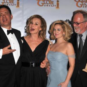Drew Barrymore Tom Hanks Jessica Lange and Gary Goetzman at event of The 66th Annual Golden Globe Awards 2009