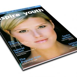 Sasha as cover girl and interviewee for Inspire Youth magazine March 2011