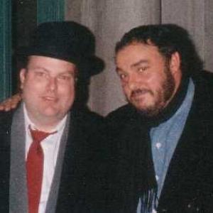 Kim Dildine and John RhysDavies on the set of The Untouchables TV show