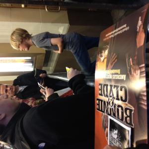 Talon Ackerman Signing Autographs at the Stage Door for the Broadway Production of Bonnie  Clyde