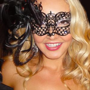 Recording Artist and Actress Aria Johnson at The Playboy Mansion Masquerade Ball. 2012