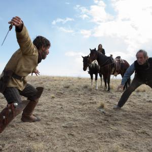 Still of Tommy Lee Jones and Tim Blake Nelson in The Homesman 2014