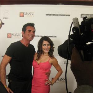 Actress Adrieanne Perez and ActorDirector Tony Tarantino attending American Streetballers movie premiere at the Mann Chinese Theater in Los Angeles