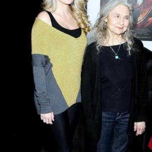Stephanie Leigh Schlund and Lynn Cohen attend The Hunger Games Catching Fire DVD release celebration with fans on March 6 2014