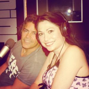 Still of Esai Morales and Lisa Marie Wilson on The Single Life Radio Show.