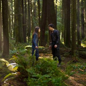 Still of Bob Morley and Marie Avgeropoulos in The 100 (2014)