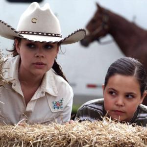 Noell Coet and Baliee Madison on the set of Cowgirls N Angels
