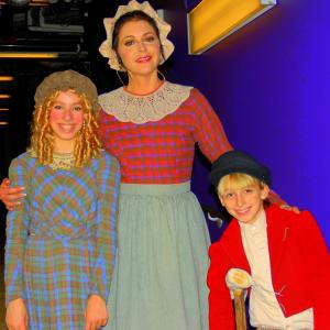 Nicky Korba (as Tiny Tim), actress Jane Leeves (as Mrs. Cratchit) of 