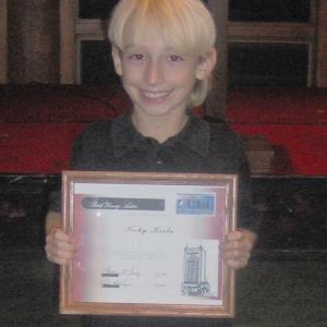 Nicky Korba receiving the Best Actor Award for his role as Cade in the Independent short film 316 at the Estes Park Film Festival in Colorado 2006