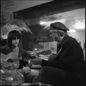 Zach and Dion DiMucci on the set of A Little Help