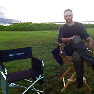 Awaiting fight scene with Alex OLoughlin on Hawaii 50 as guest star 2013