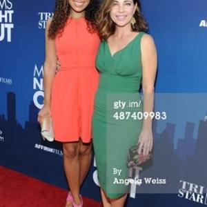 Jordin Sparks and Shari Rigby on the red carpet at Moms Night Out