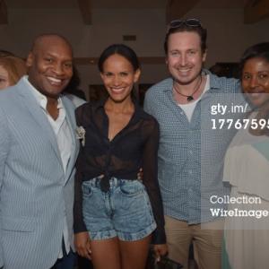 Marcellas Reynolds, Amanda Luttrell Garrigus, Ryan Crosby and Martine Bury attend the Lucky Brand Celebration of California Culture and Style in Malibu, California