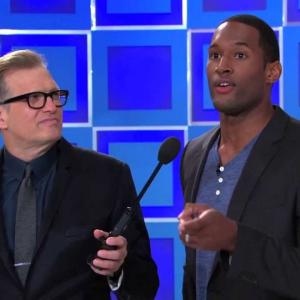 Drew Carey with Lawrence Saint-Victor on The Price Is Right