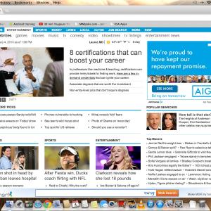 MSN Homepage January 4, 2013