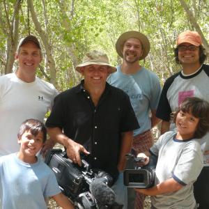 National Geographic 3- Hunter & Hunted: Dragon King & In the Jaws Episodes #12&16; Series #23-26-Komodo Dragons: (L-R) Geoff Luck-Dir, JR Landers, Chris-cameraman, Cole-2nd AD, JP-2nd Cameraman, Adrian Schemm holding camera