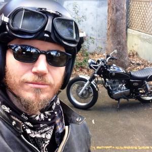 Me and my SR400 caf racer before I got my Harley 