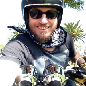 Happy Day in the sun on my Café Racer riding around a local area in Sydney Australia :)