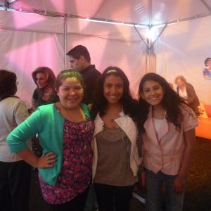Caitlin Sanchez with Raini Rodriguez (left) and Miranda Sanchez (right)