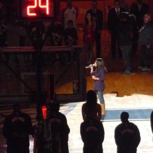 Caitlin Sanchez at IZOD Center NBA Game Knicks vs. Nets