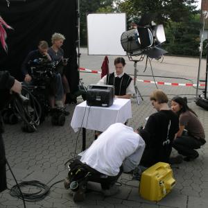Andreas Cyrenius directing a music video for the band Engelhai near Hannover.