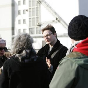 Andreas Cyrenius directing his 2008 short movie Love My Kisses On the left actress Klara Hoefels