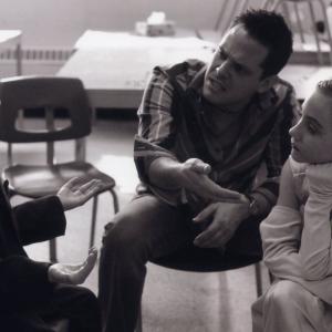 Director David Boisclair rehearsing a scene with Samuel Aubé (actor) and Catherine Pelletier (actress) for LADIES AND GENTLEMEN (2005).