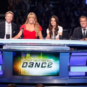 Still of Katie Holmes Nigel Lythgoe Kenny Ortega and Mary Murphy in So You Think You Can Dance 2005