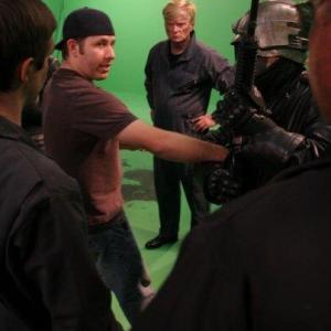 Director Brian Thompson on set of 