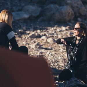 Mischa Barton and director Ashley Avis, on the set of Deserted.